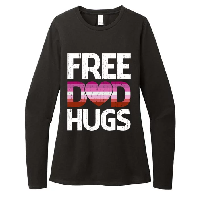 Free Dad Hugs Lgbt Straight Ally Lesbian Rainbow Flag Heart Gift Womens CVC Long Sleeve Shirt