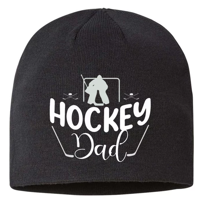 Father's Day Hockey Dad Funny Gift Hockey Dad 8 1/2in Sustainable Knit Beanie