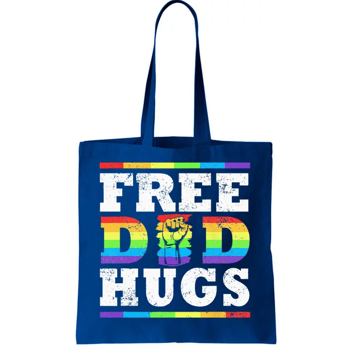 Free Dad Hugs Rainbow LGBT Pride Fathers Day Gift Ally LGBTQ Tote Bag