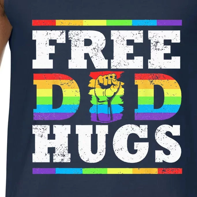 Free Dad Hugs Rainbow LGBT Pride Fathers Day Gift Ally LGBTQ Comfort Colors® Tank Top