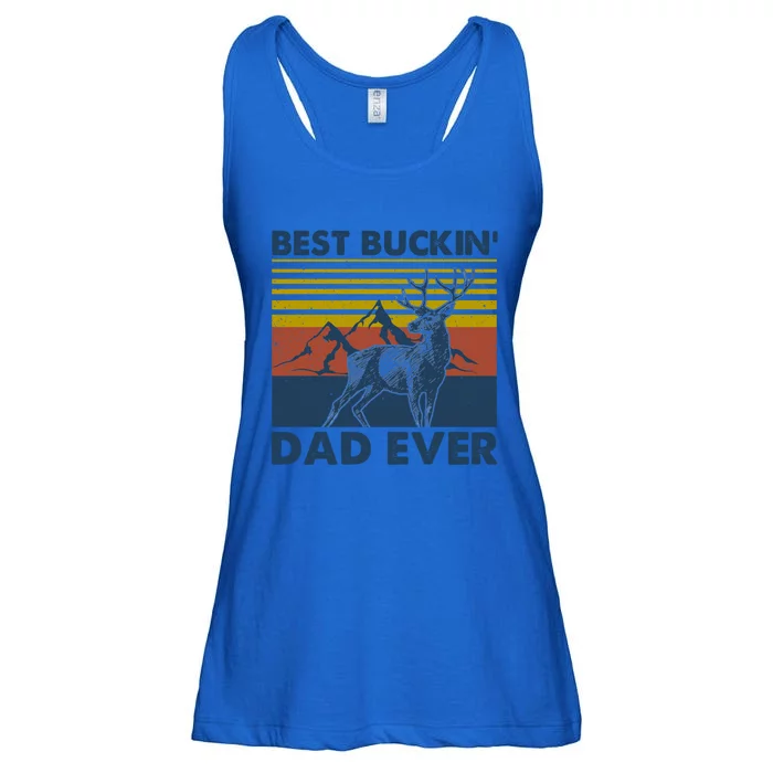 Fathers Day Hunting Gift Hunter Daddy Best Buckin Dad Ever Gift Ladies Essential Flowy Tank