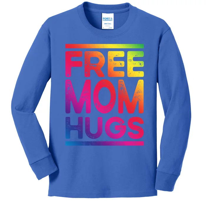 Free Dad Hugs Lgbt Supports Happy Pride Month Fathers Day Gift Kids Long Sleeve Shirt