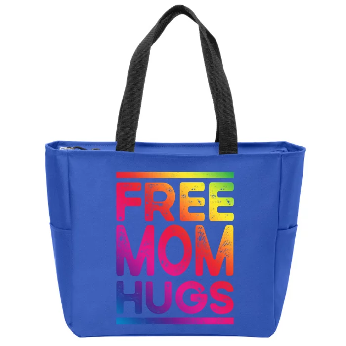 Free Dad Hugs Lgbt Supports Happy Pride Month Fathers Day Gift Zip Tote Bag