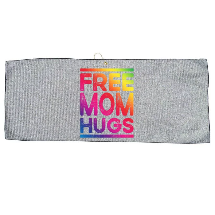 Free Dad Hugs Lgbt Supports Happy Pride Month Fathers Day Gift Large Microfiber Waffle Golf Towel