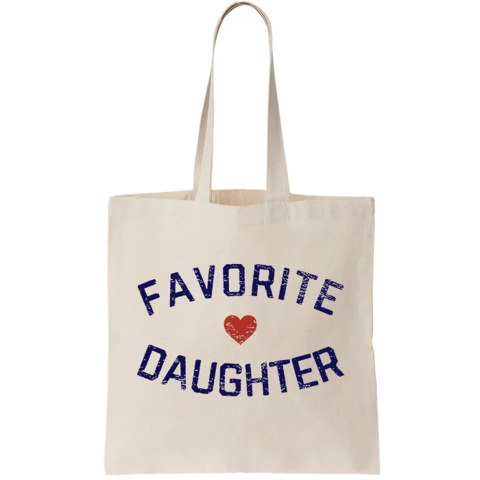 Favorite Daughter Heart Distressed Vintage Faded Tote Bag