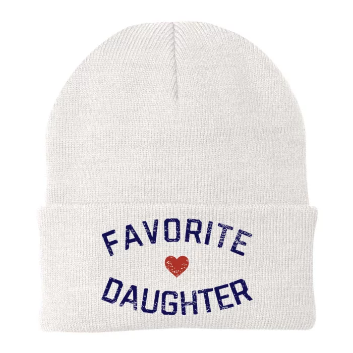 Favorite Daughter Heart Distressed Vintage Faded Knit Cap Winter Beanie