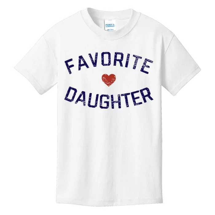 Favorite Daughter Heart Distressed Vintage Faded Kids T-Shirt