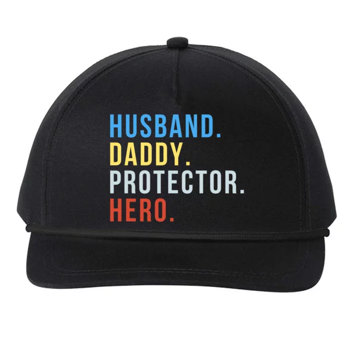 Fathers Day Husband Daddy Protector Hero Gift Snapback Five-Panel Rope Hat