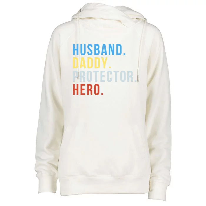 Fathers Day Husband Daddy Protector Hero Gift Womens Funnel Neck Pullover Hood