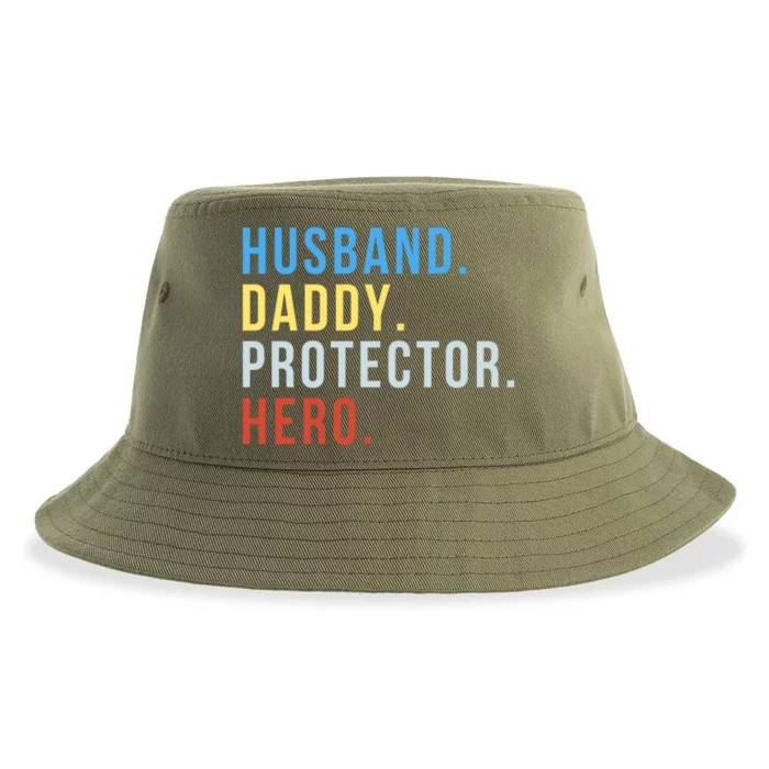 Fathers Day Husband Daddy Protector Hero Gift Sustainable Bucket Hat