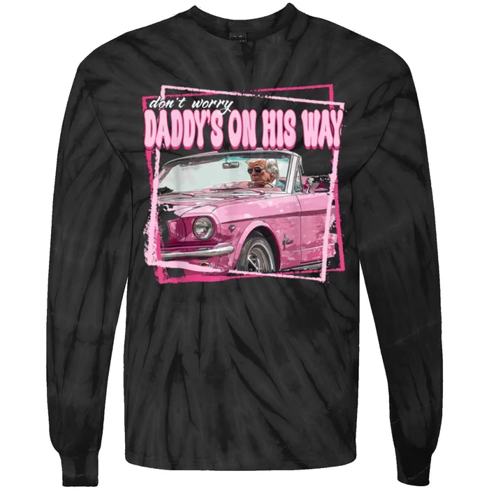 Funny DaddyS Home Trump Pink 2024 Take America Back 2024 Tie-Dye Long Sleeve Shirt