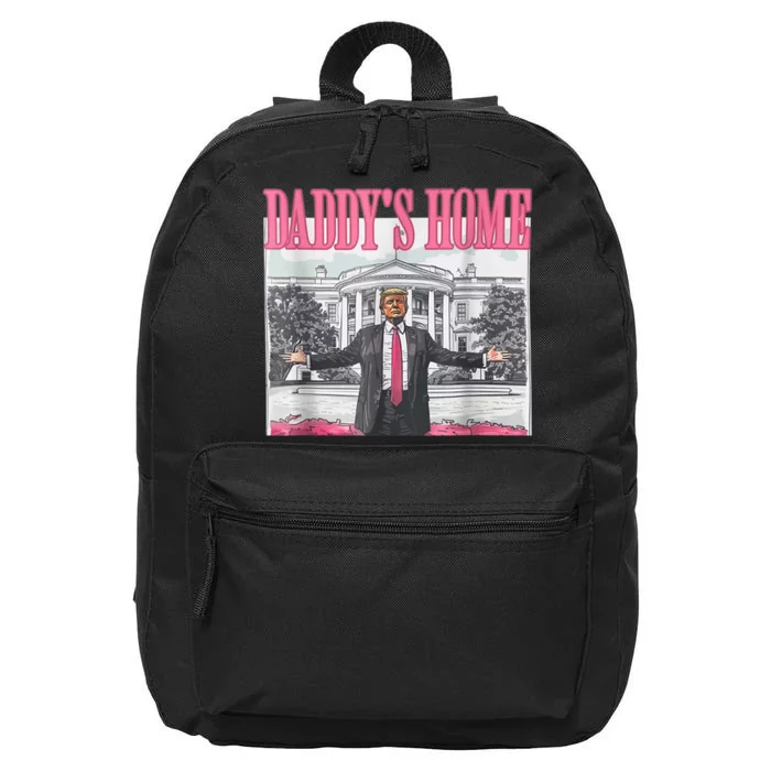 Funny Daddys Home Trump Pink 2024 Take America Back 2024 16 in Basic Backpack