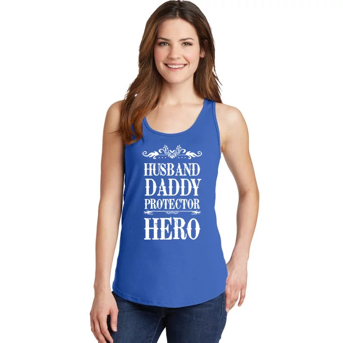 Fathers Day Husband Daddy Protector Hero Gift Ladies Essential Tank