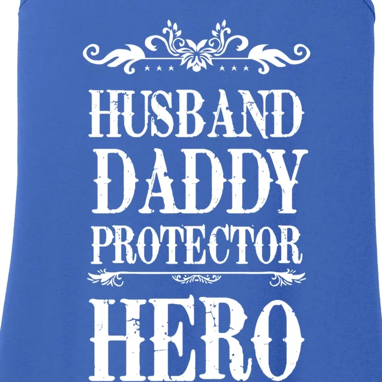 Fathers Day Husband Daddy Protector Hero Gift Ladies Essential Tank