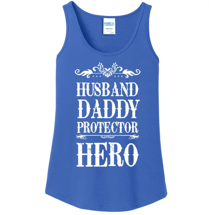 Fathers Day Husband Daddy Protector Hero Gift Ladies Essential Tank