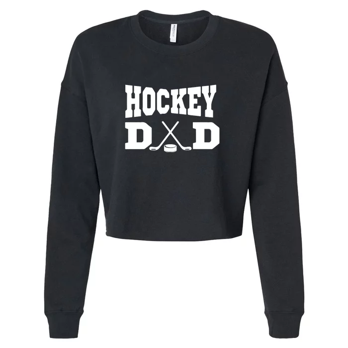 Father's Day Hockey Dad Like Normal Dad But Cooler Gift Funny Cropped Pullover Crew