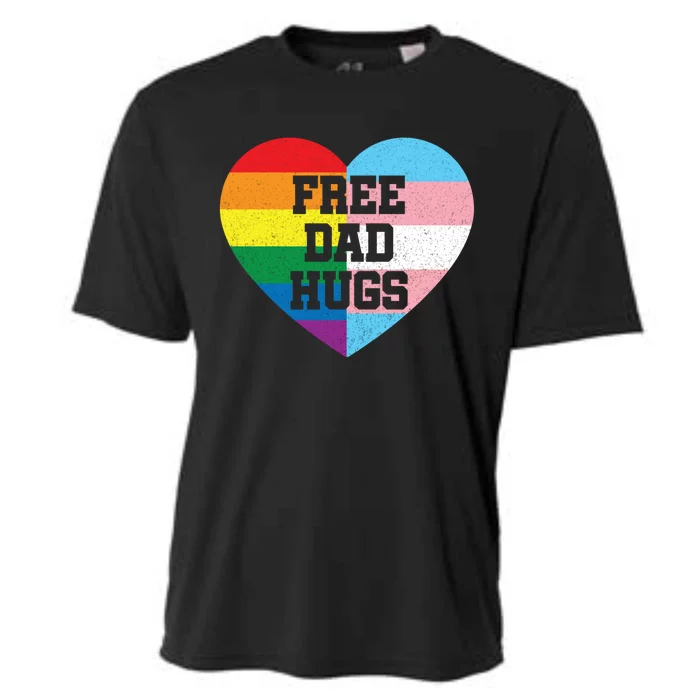 Free Dad Hugs Pride Lgbt Rainbow Flag Family Cool Gift Cooling Performance Crew T-Shirt