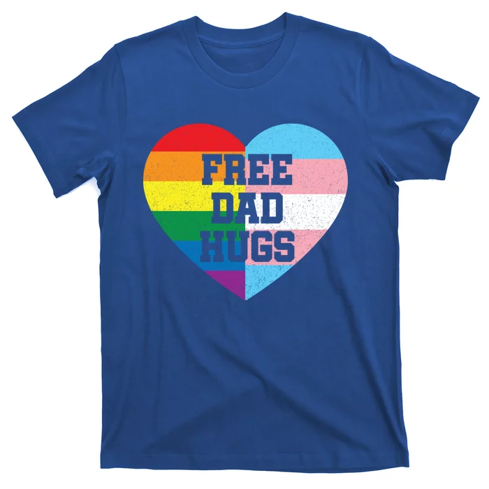 Free Dad Hugs Pride Lgbt Rainbow Flag Family Cool Gift T-Shirt