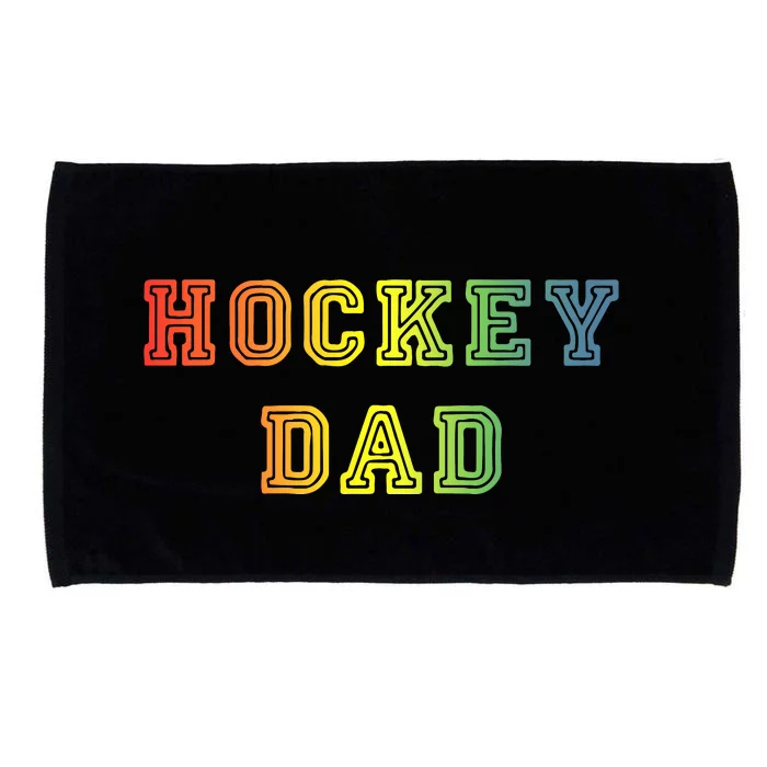 Father's Day Hockey Dad Rainbow Gift Microfiber Hand Towel