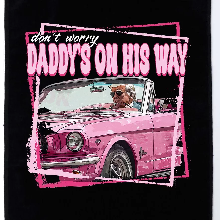 Funny Daddys Home Trump 2024 Daddys On His Way Platinum Collection Golf Towel