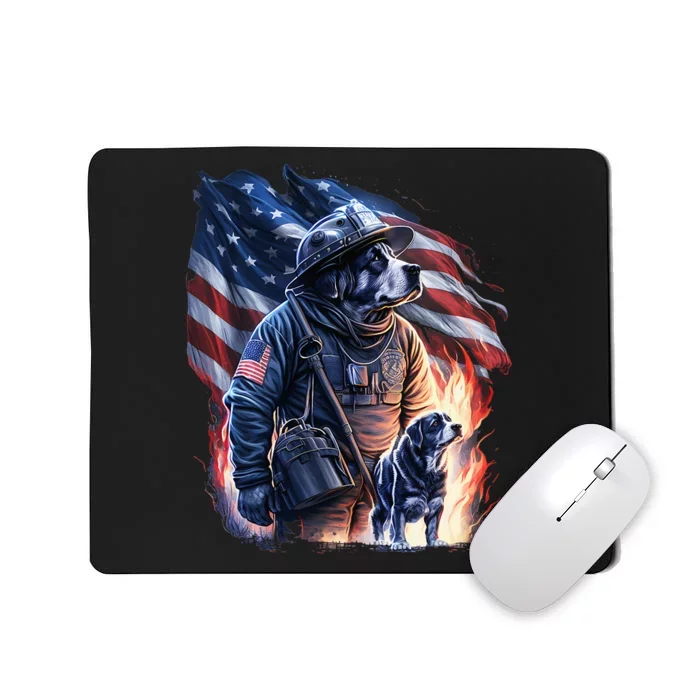 Fire Dog Hero Search and Rescue Squad Forest Service Mousepad