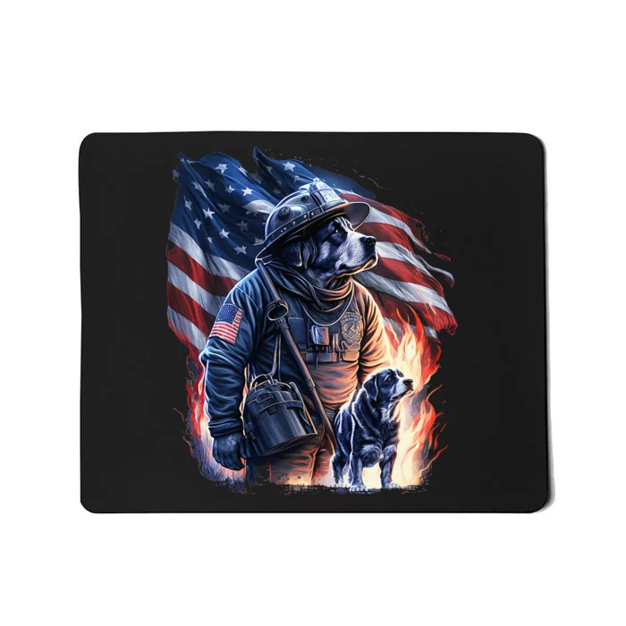 Fire Dog Hero Search and Rescue Squad Forest Service Mousepad