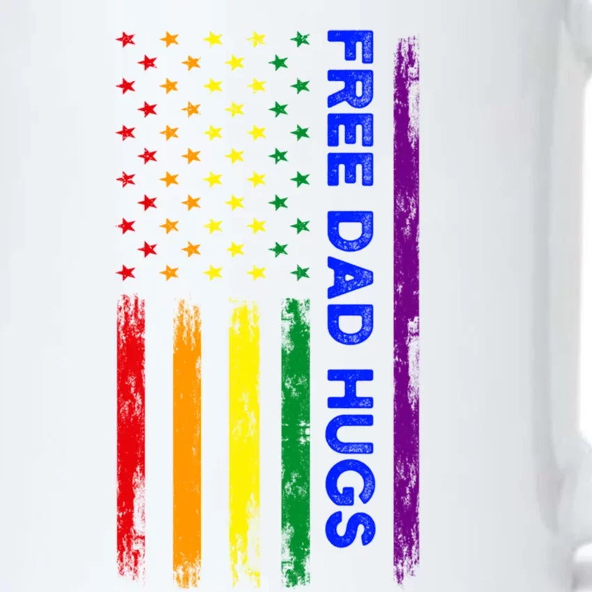 Free Dad Hugs Lgbt Pride Gift Black Color Changing Mug