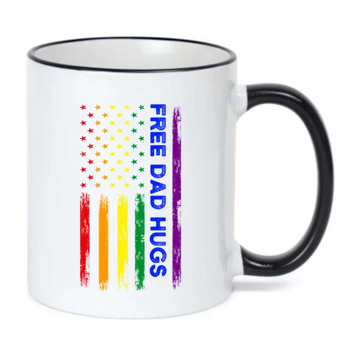 Free Dad Hugs Lgbt Pride Gift Black Color Changing Mug