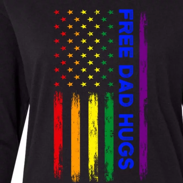 Free Dad Hugs Lgbt Pride Gift Womens Cotton Relaxed Long Sleeve T-Shirt