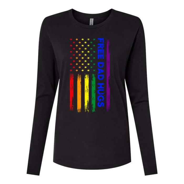 Free Dad Hugs Lgbt Pride Gift Womens Cotton Relaxed Long Sleeve T-Shirt