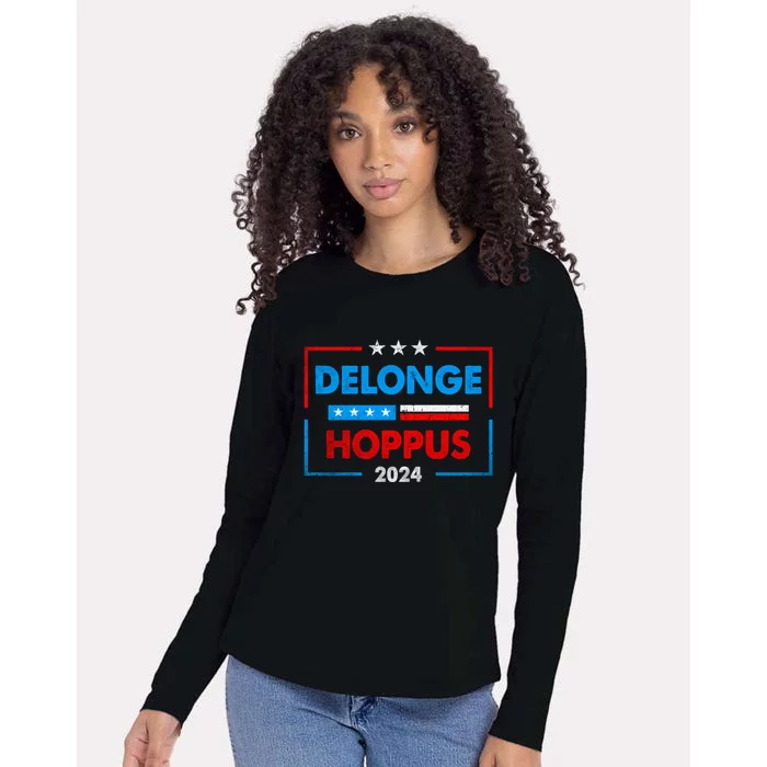 Funny Delonge Hoppus 2024 For President Voting Election 2024 Usa Womens Cotton Relaxed Long Sleeve T-Shirt