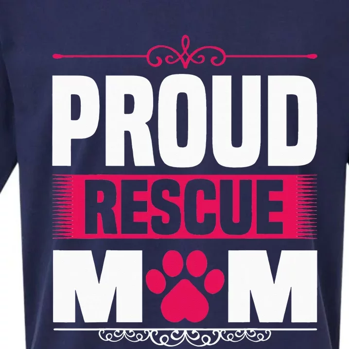 Funny Dog Holder Saying Proud Rescue Mom Rescue Mum Sueded Cloud Jersey T-Shirt