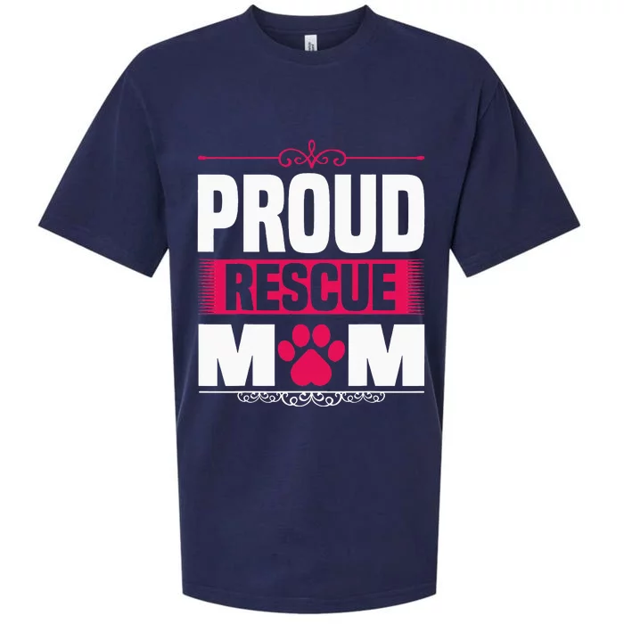 Funny Dog Holder Saying Proud Rescue Mom Rescue Mum Sueded Cloud Jersey T-Shirt