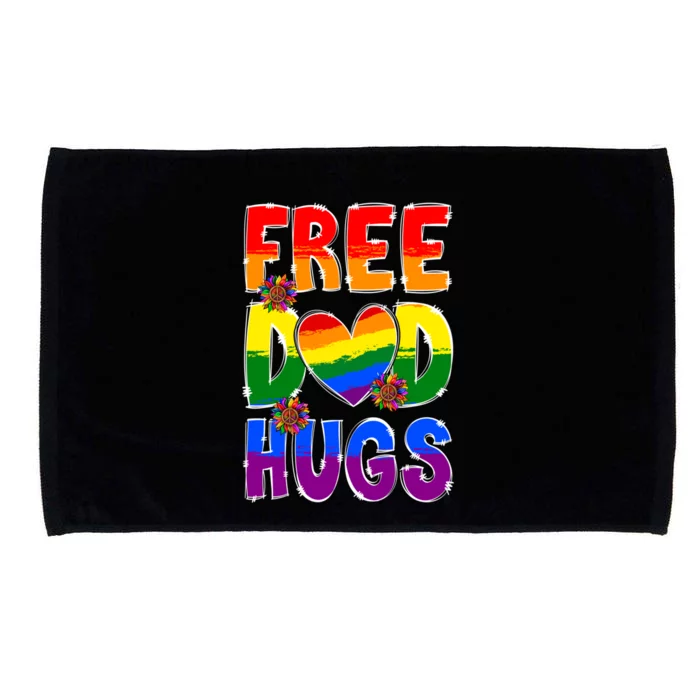 Free Dad Hugs Rainbow Lgbt Pride Month Fathers Day Cool Gift Microfiber Hand Towel