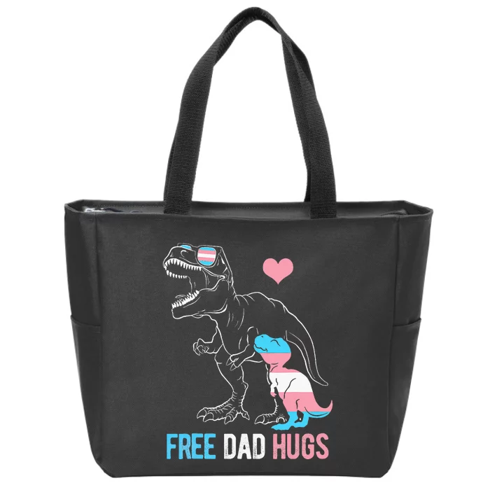 Free Dad Hugs Dinosaur Rex Daddy Pride Zip Tote Bag