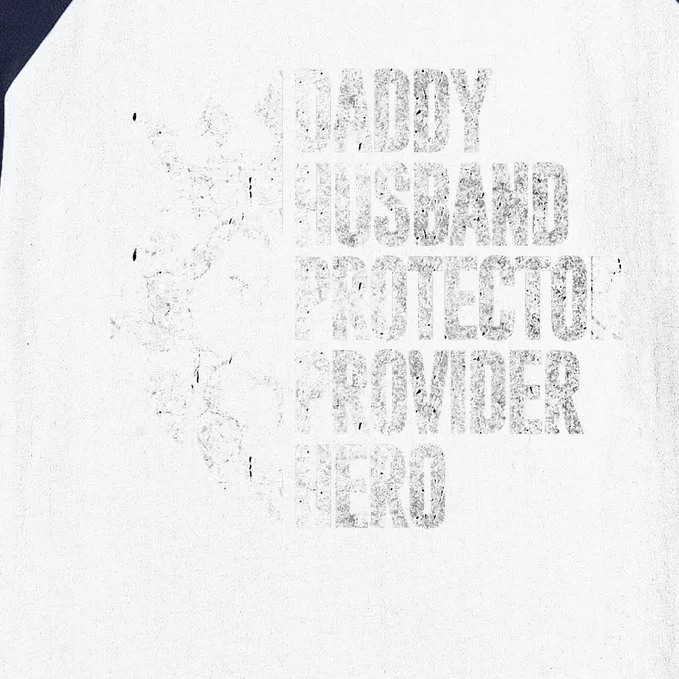 Funny Daddy Husband Protector Provider Hero For Father Day Baseball Sleeve Shirt