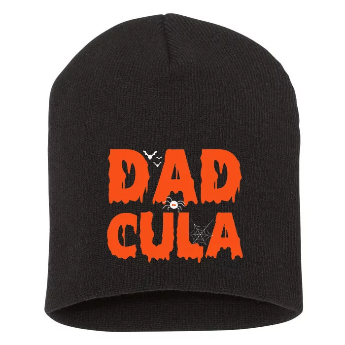 Funny Dadcula Halloween Dad Dracula Costume Momster Matching Short Acrylic Beanie