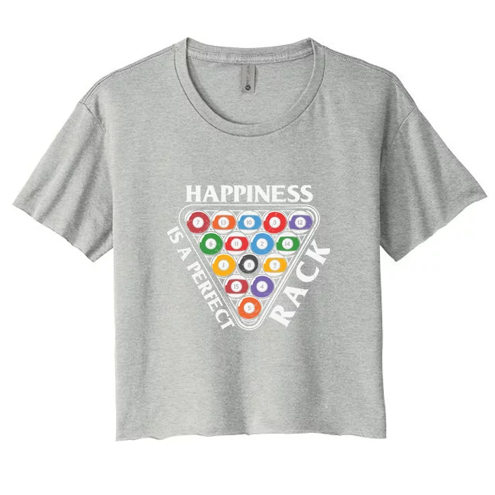 Father's Day Happiness Is A Perfect Rack Billiards Dad Gift For Dad Women's Crop Top Tee