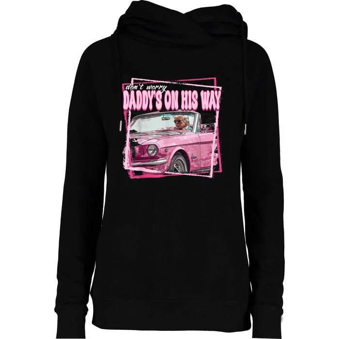 Funny DaddyS Home Trump Pink 2024 Take America Back 2024 Womens Funnel Neck Pullover Hood