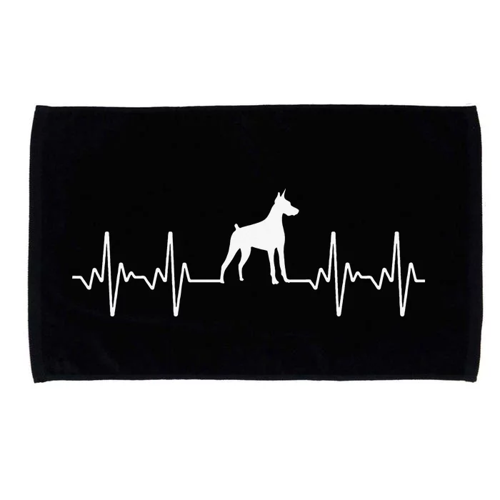 funny Doberman Heartbeat For Doberman Lover Microfiber Hand Towel