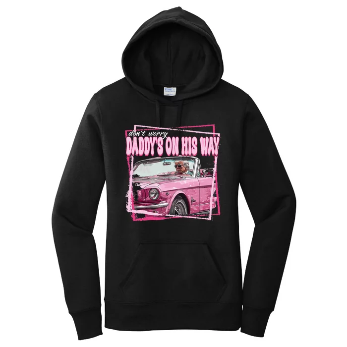 Funny DaddyS Home Trump Pink 2024 Take America Back 2024 Women's Pullover Hoodie