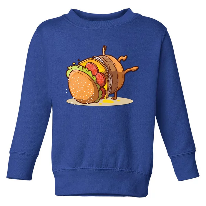 Funny Dancing Hamburger Gift Toddler Sweatshirt