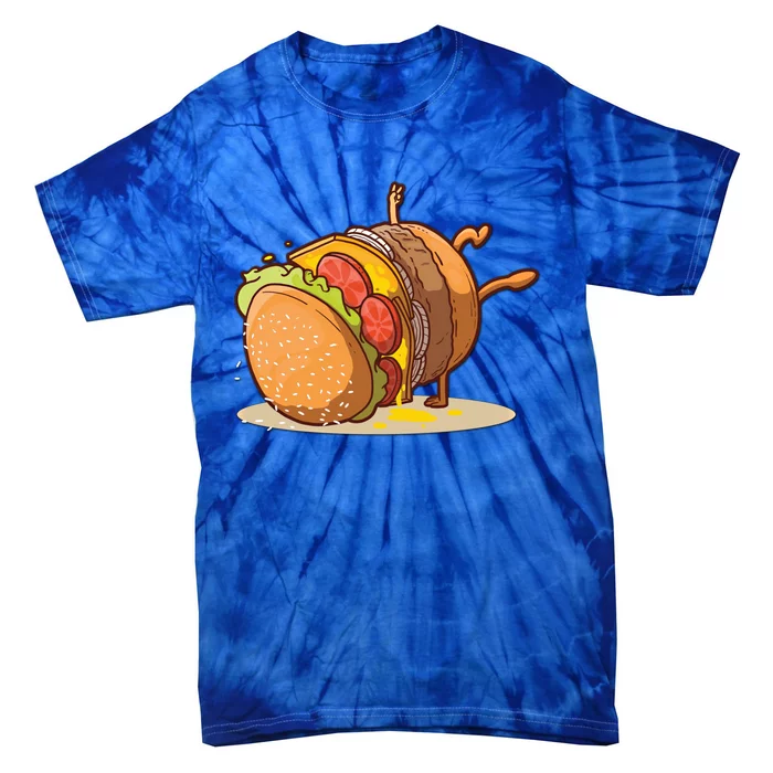 Funny Dancing Hamburger Gift Tie-Dye T-Shirt