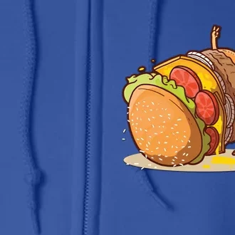 Funny Dancing Hamburger Gift Full Zip Hoodie