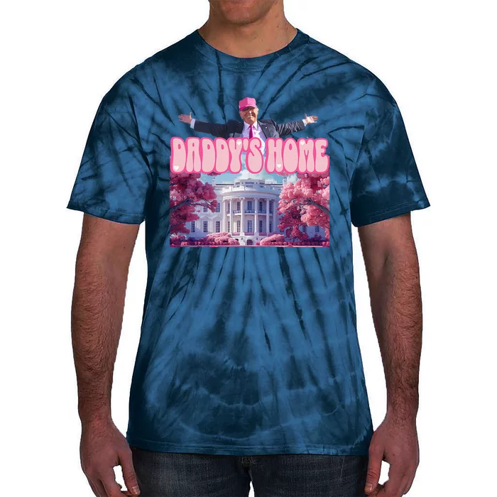 Funny DaddyS Home Trump Pink 2024 Take America Back 2024 Tie-Dye T-Shirt