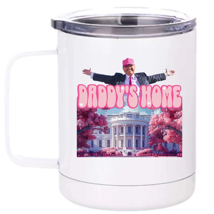 Funny DaddyS Home Trump Pink 2024 Take America Back 2024 Front & Back 12oz Stainless Steel Tumbler Cup