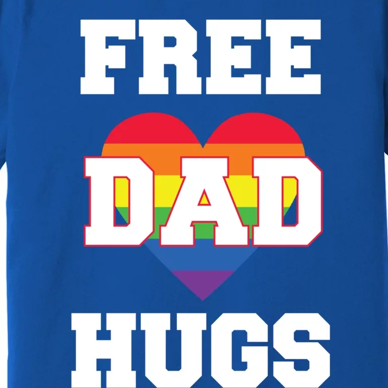 Free Dad Hugs With Rainbow Lgbtq+ Pride Heart Gift Premium T-Shirt