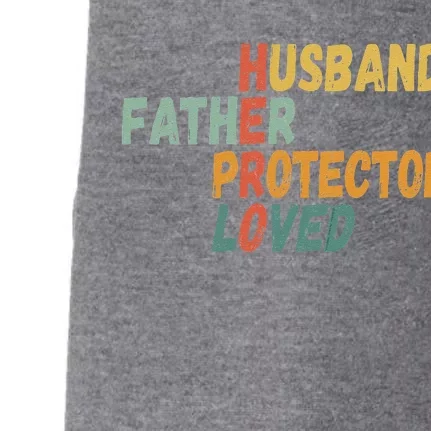 Fathers Day Husband Father Protector Hero Loved Dad Doggie 3-End Fleece Hoodie