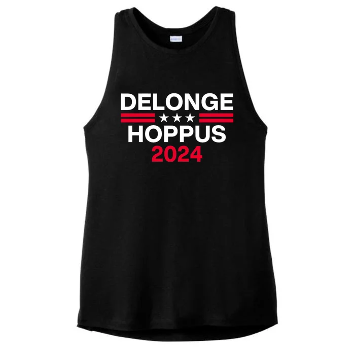 Funny Delonge Hoppus 2024 For President Ladies Tri-Blend Wicking Tank