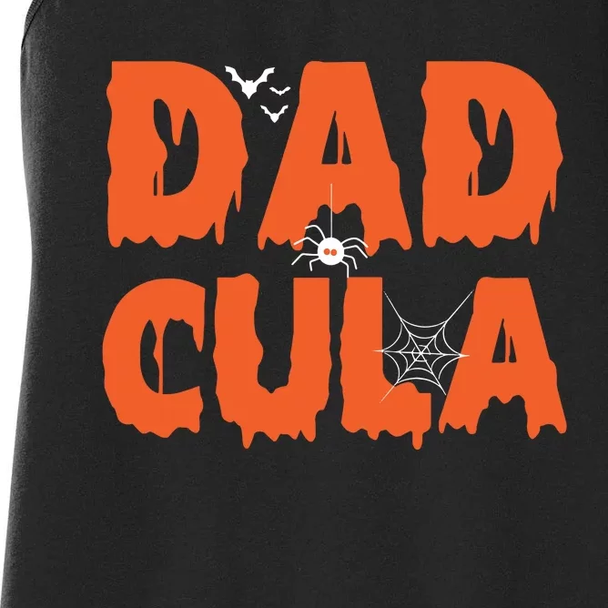 Funny Dadcula Halloween Dad Dracula Costume Momster Matching Women's Racerback Tank